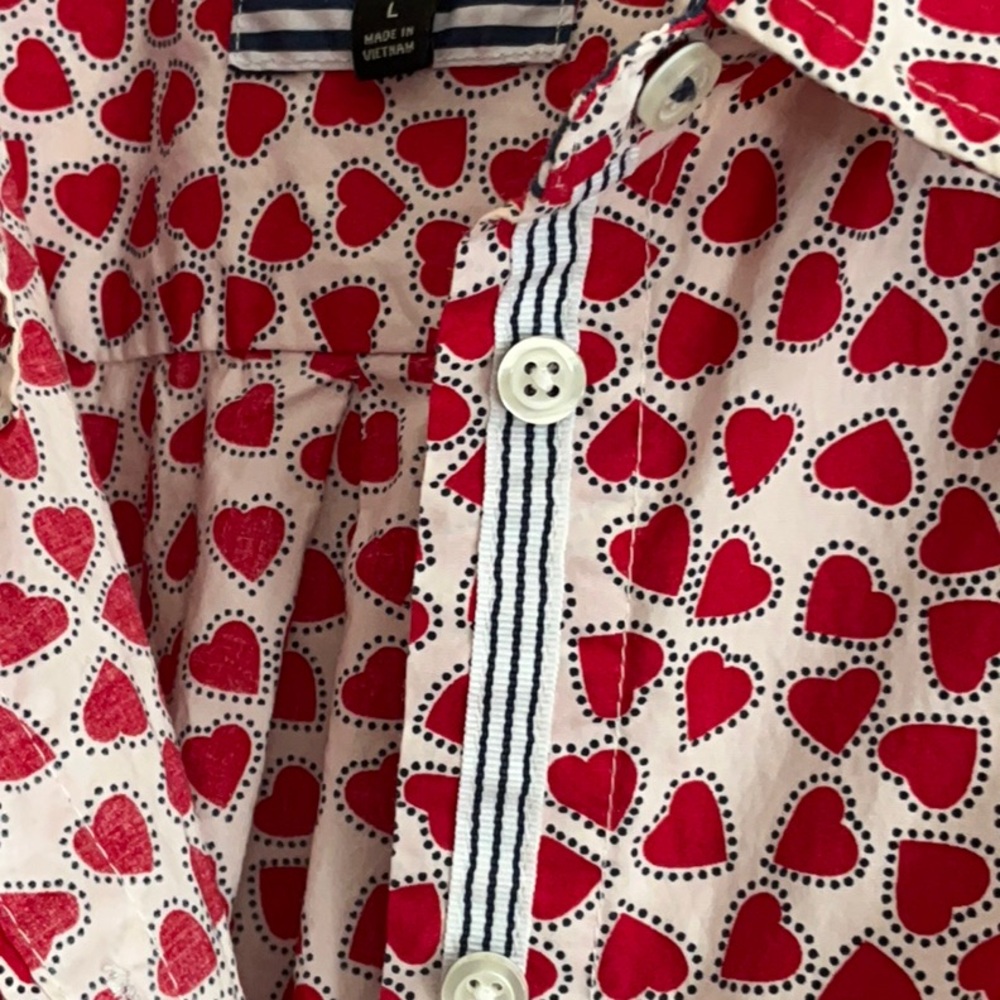 Talbots Patriotic Hearts button up shirt ❤️💙 - Picture 4 of 9